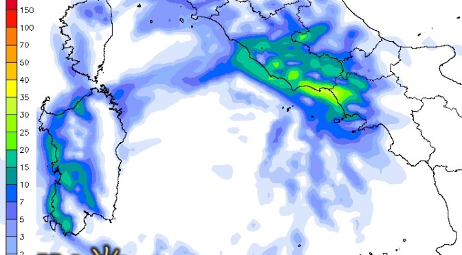 In Sardegna pioggia dal pomeriggio: più forti a ovest
